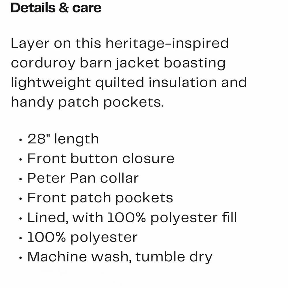 Lucky‎ Brand Women's Quilted Corduroy Barn Jacket. NWT. Size Medium - Picture 4 of 5